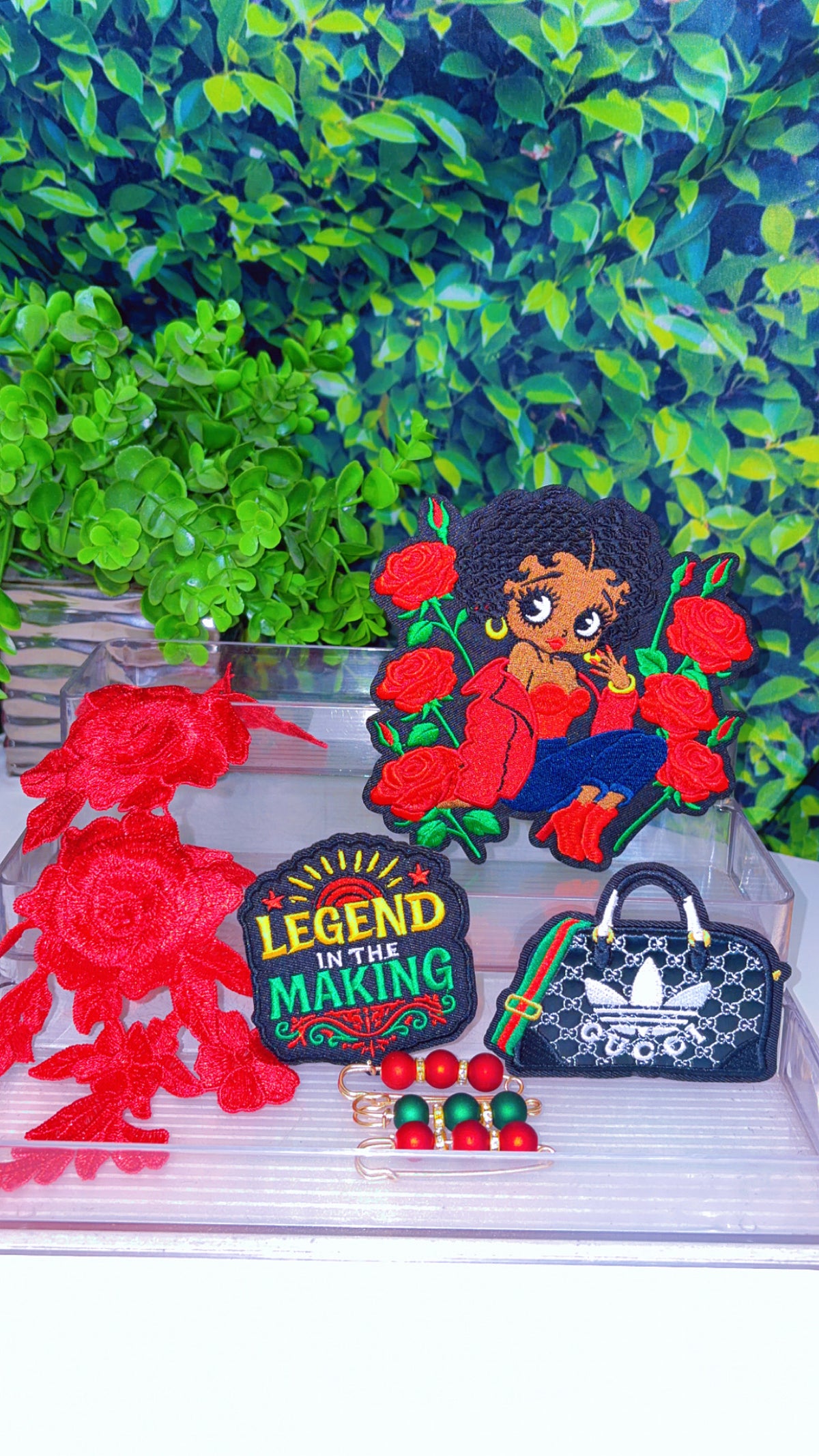 Rose Iron on patch set