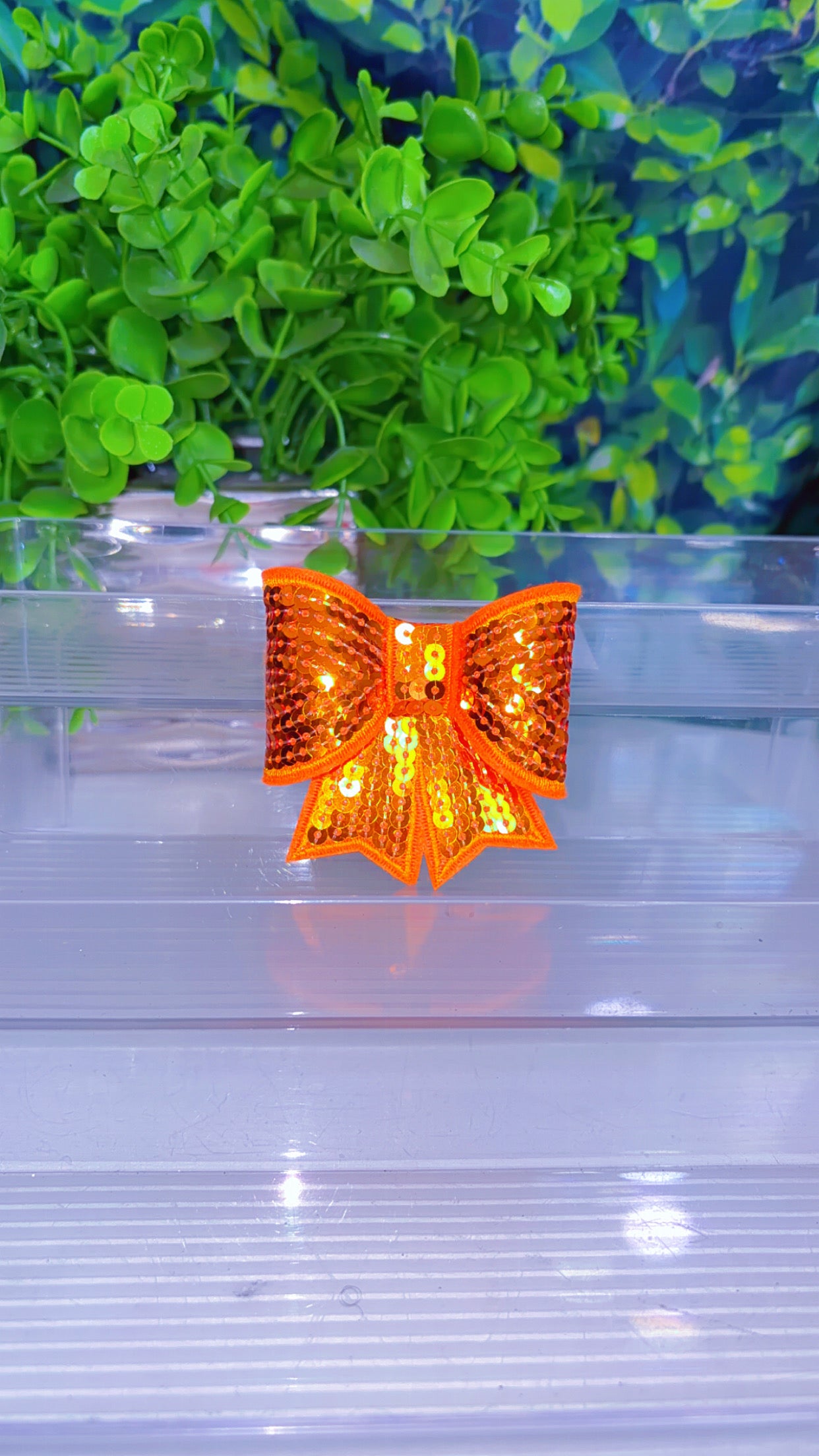 Sequin bow iron on patch (9 color options)