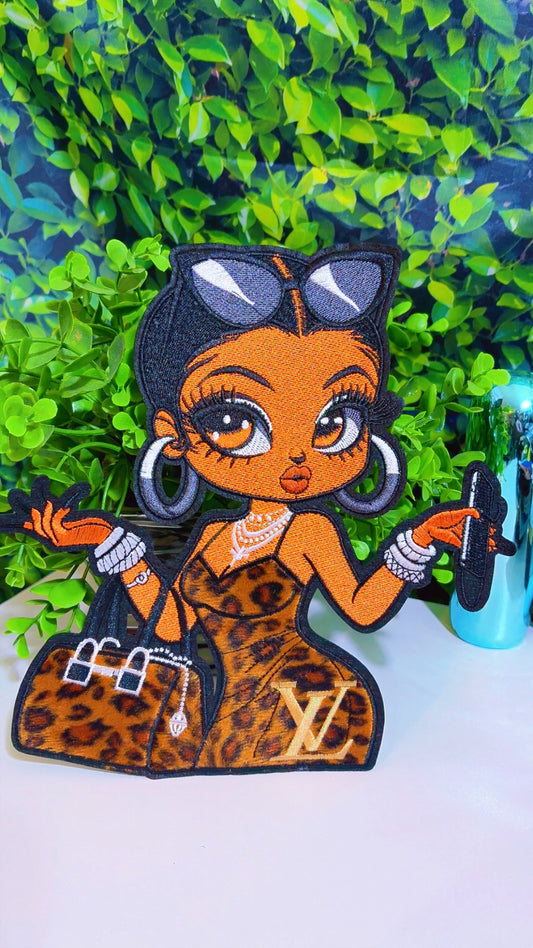 Big leopard iron on patch