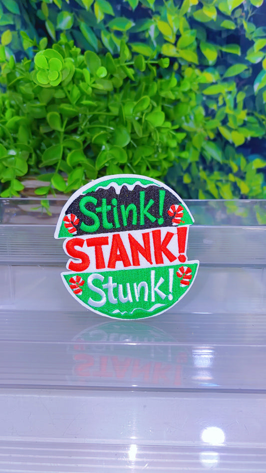 Stink stank stunk Christmas iron on patch