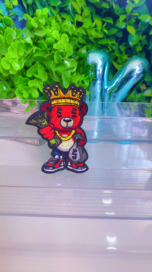 Rich bear iron on patch