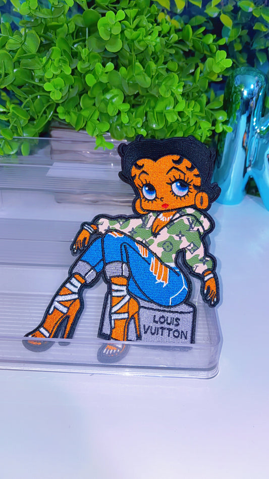 Big camo Betty iron on patch