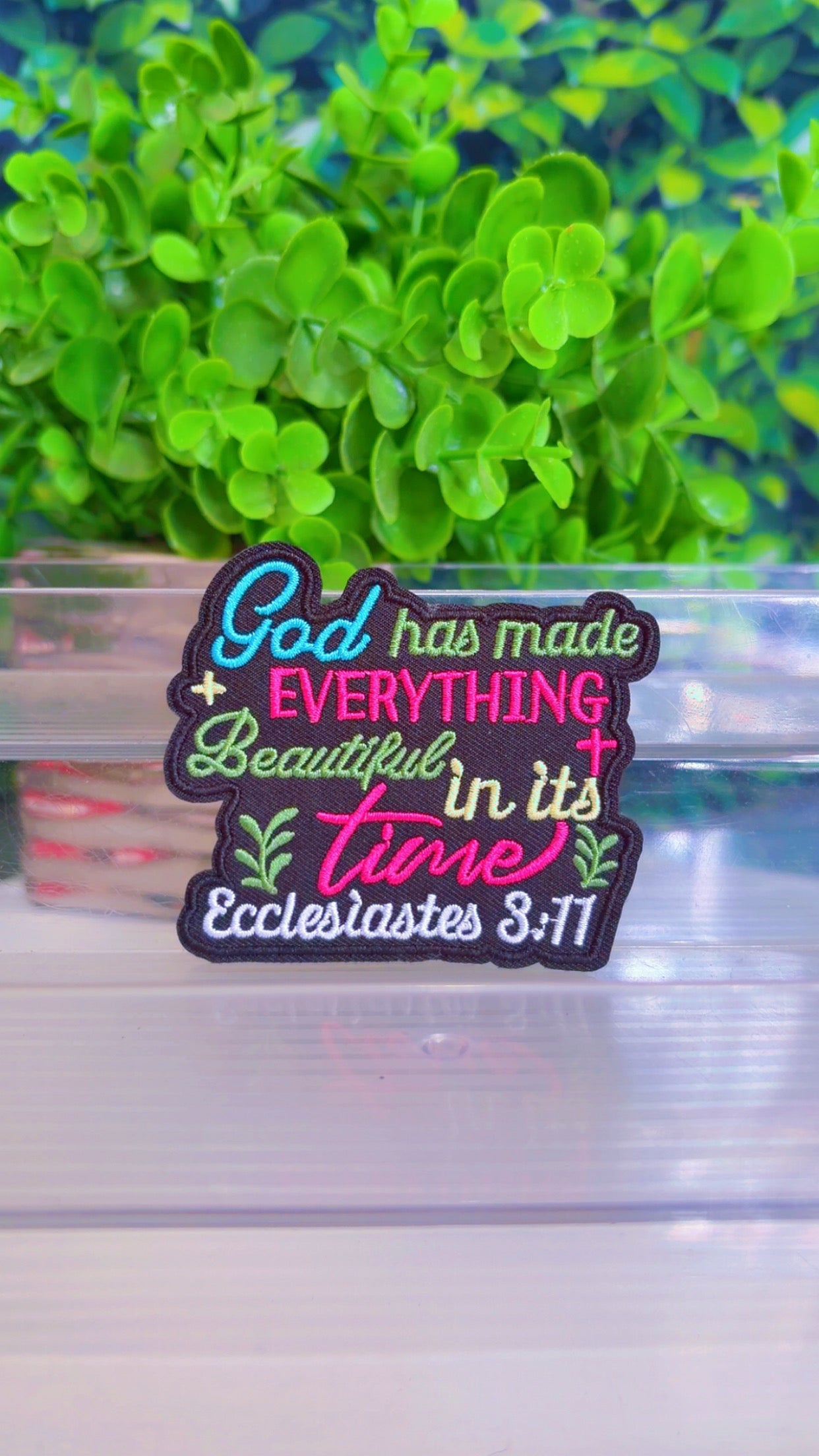 God has made everything beautiful in its time iron on patch