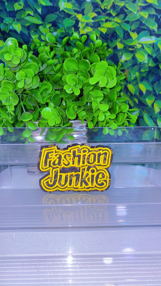 Yellow Fashion Junkie big iron on patch