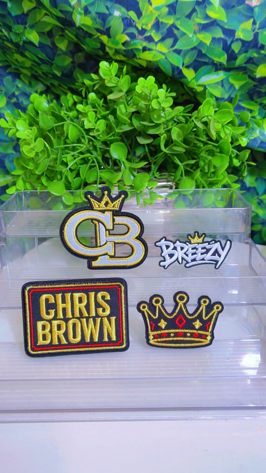 Chris Brown iron on patch set