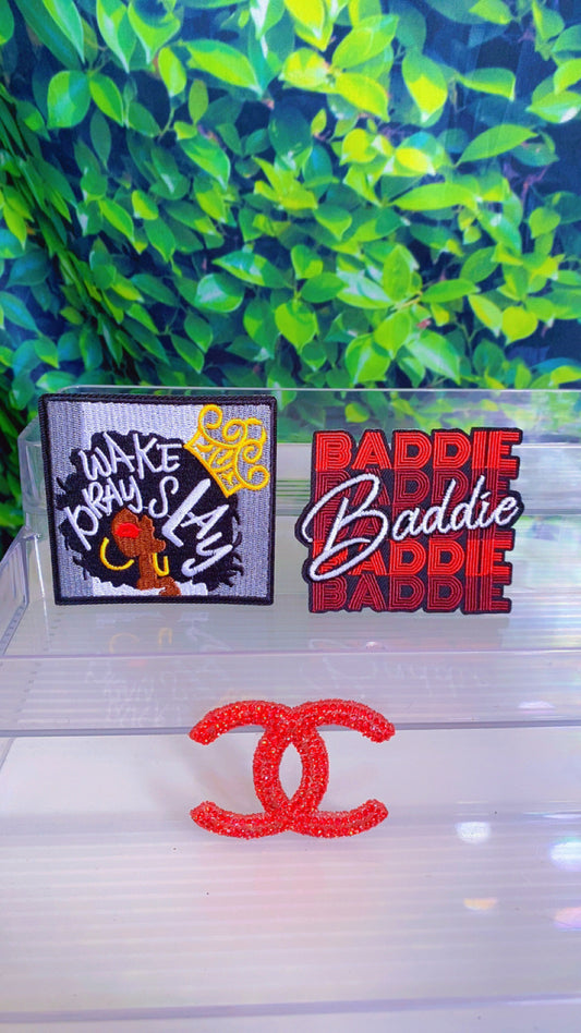 Wake slay pray baddie iron on patch set