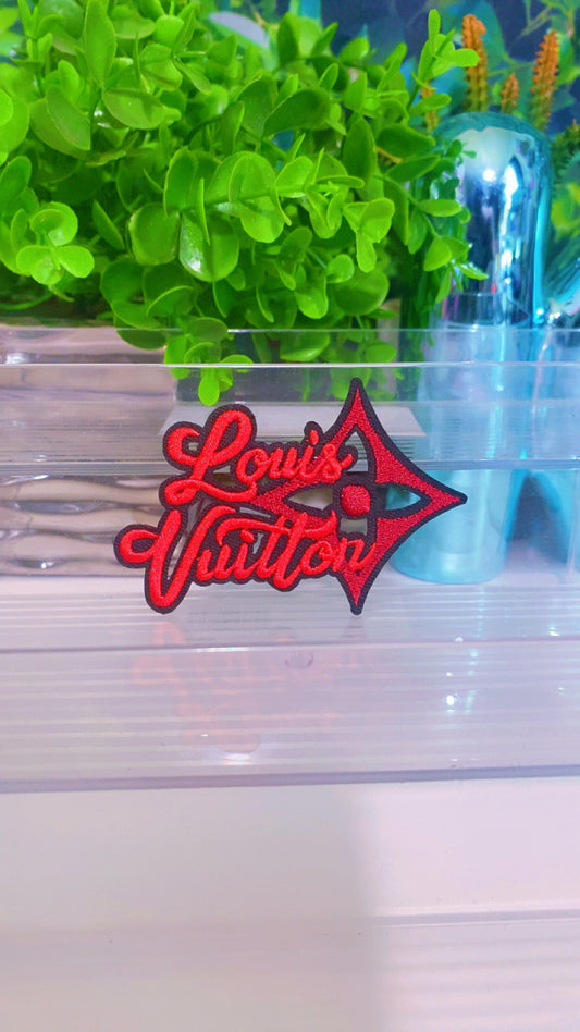 Red lux iron on patch