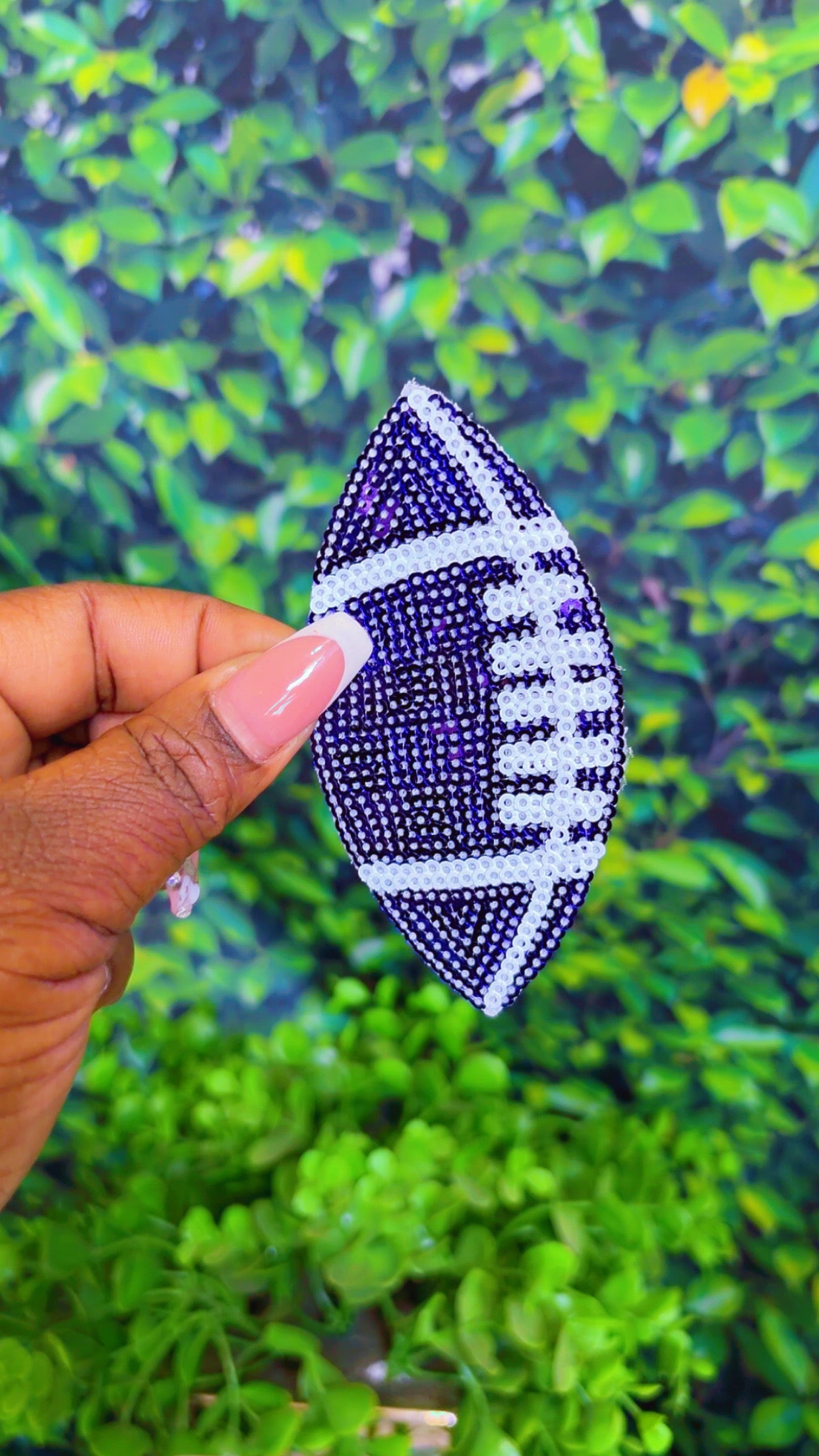 Sequin football iron on my patch🏈 (6 color options)