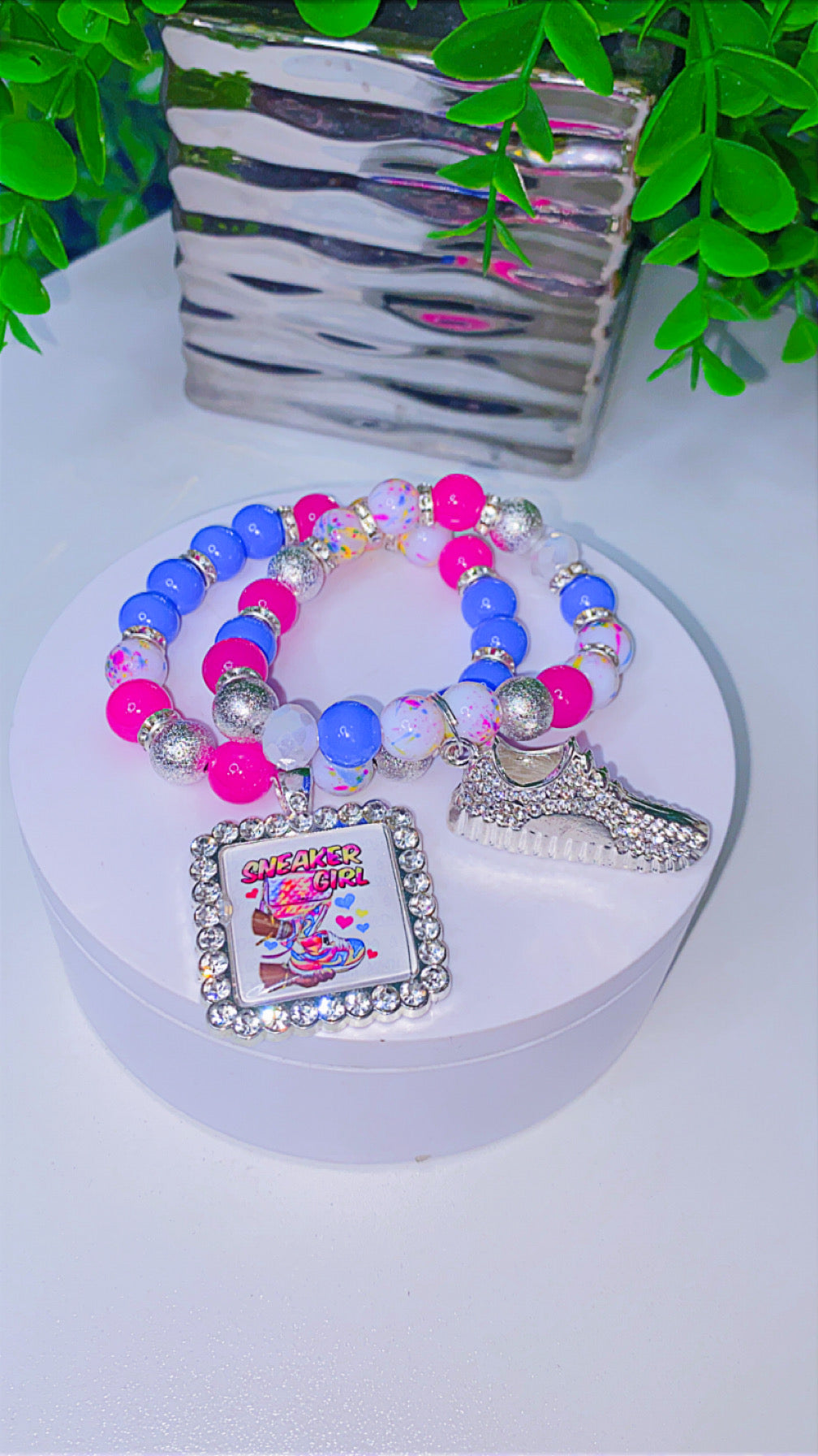 Sneaker girl charm bracelet set