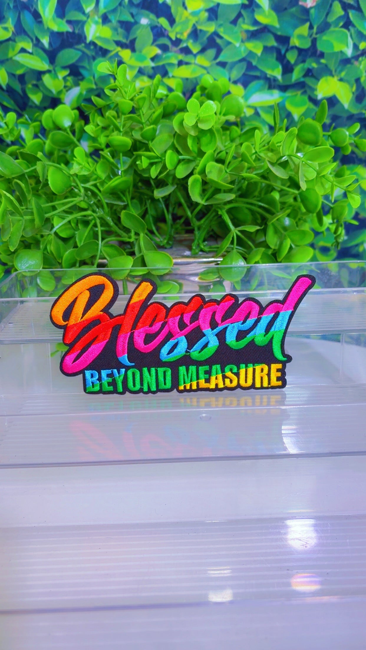 Blessed Beyond measure medium iron on patch