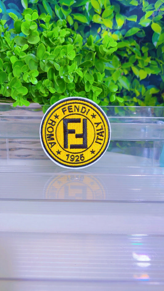 Yellow circle iron on patch