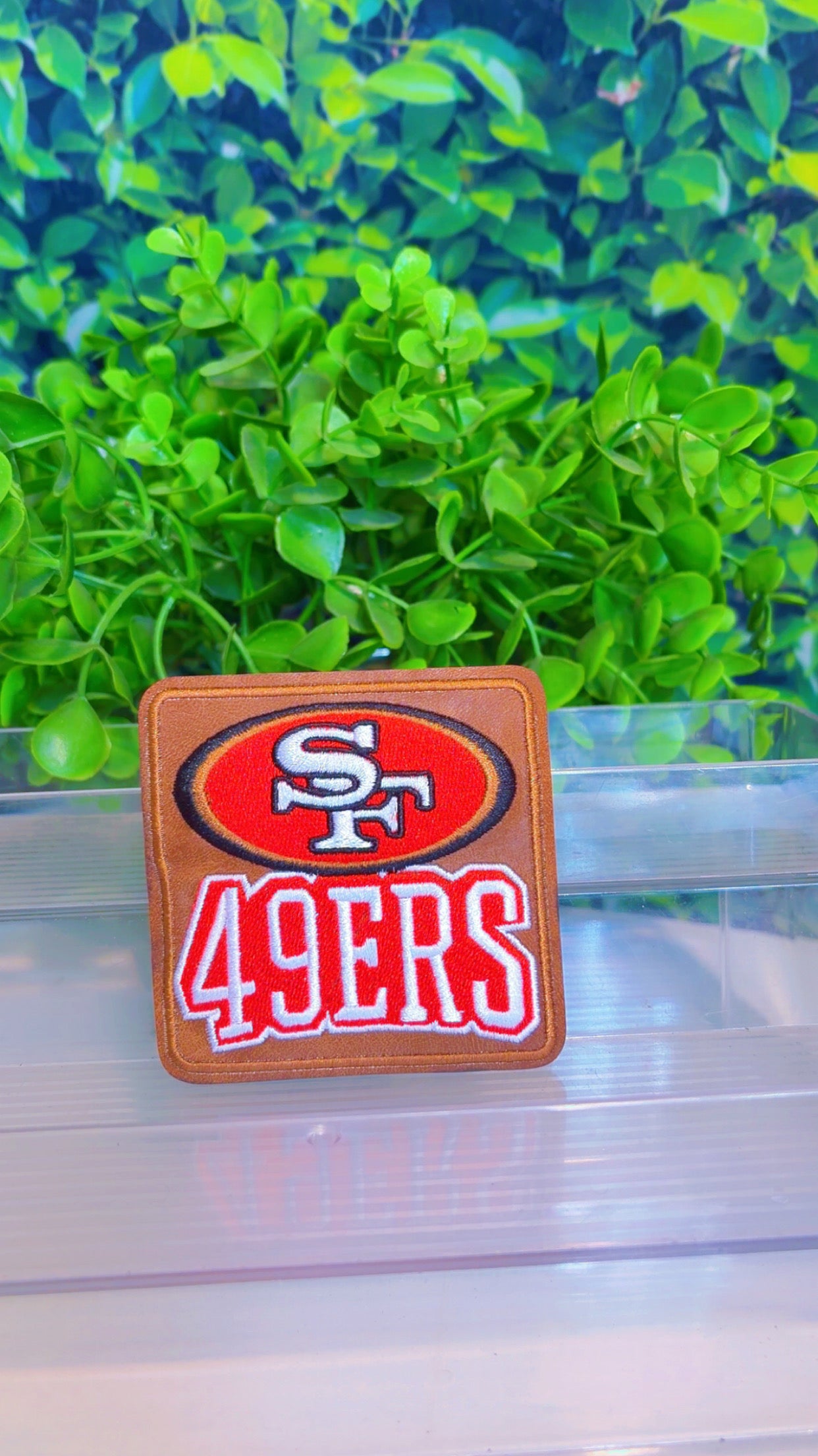 Leather Sports iron on patch