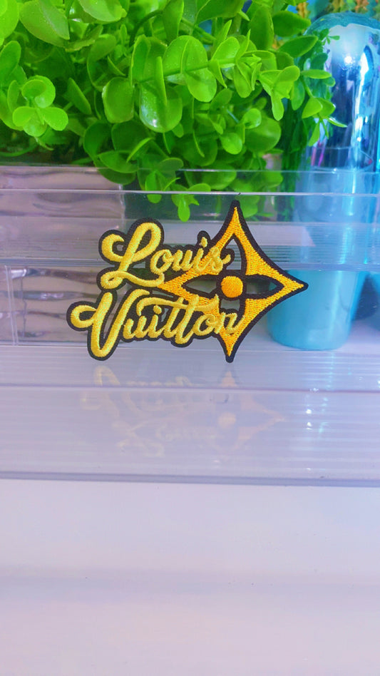 Yellow lux iron on patch