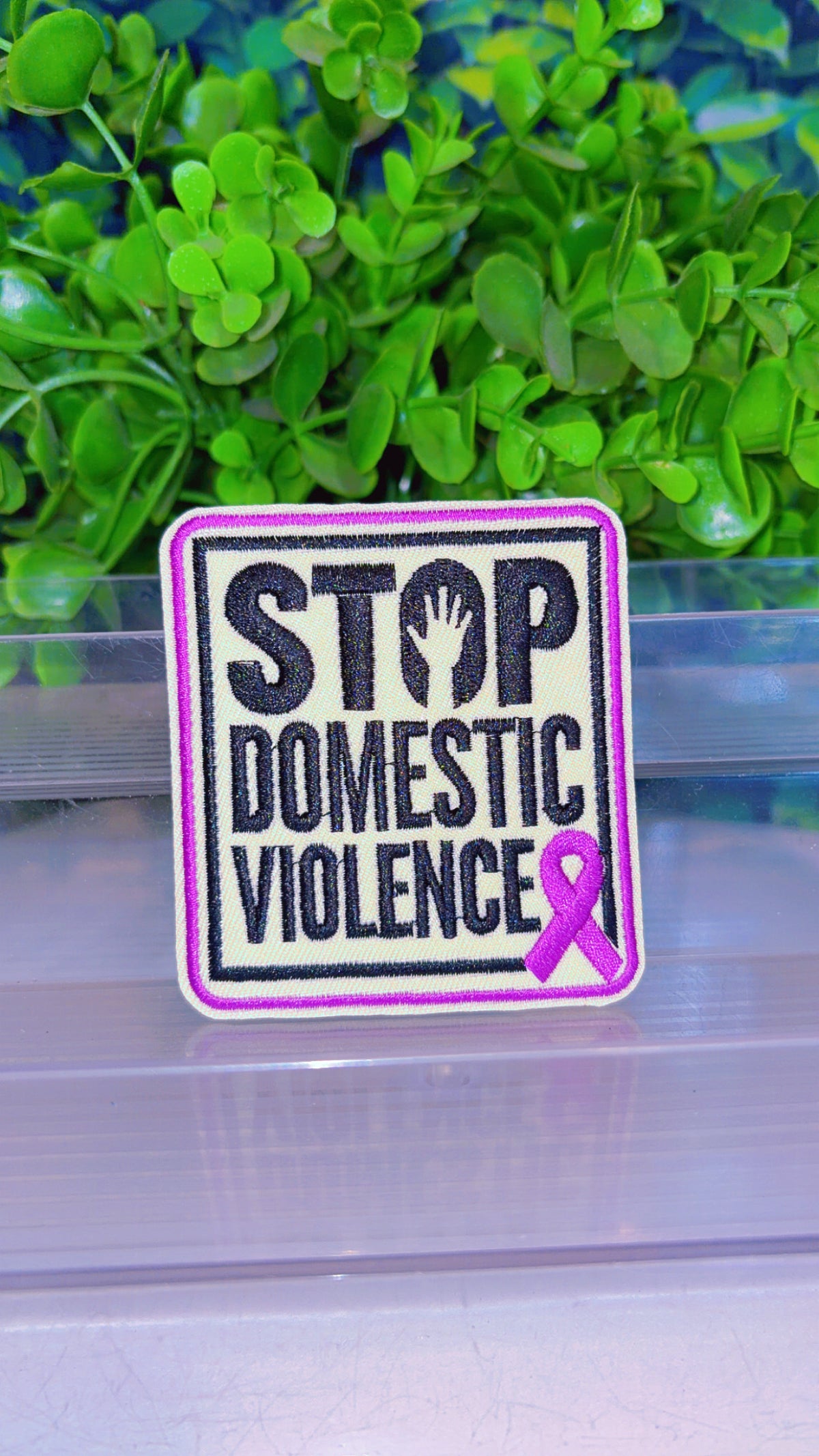 Stop domestic violence iron on patch