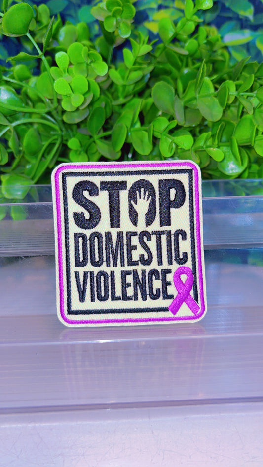 Stop domestic violence iron on patch