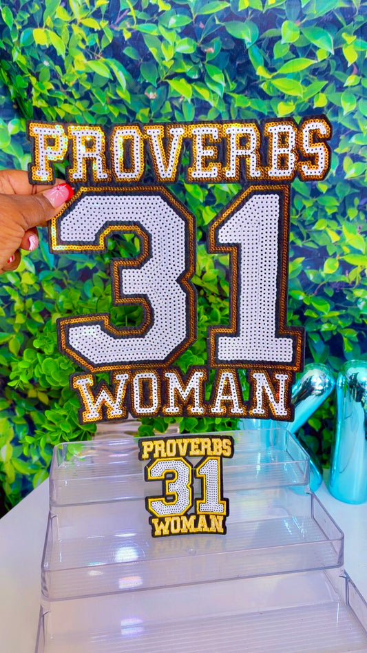 Proverbs 31 Woman Big and small iron on patch