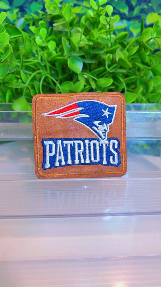 Leather sports iron on patch