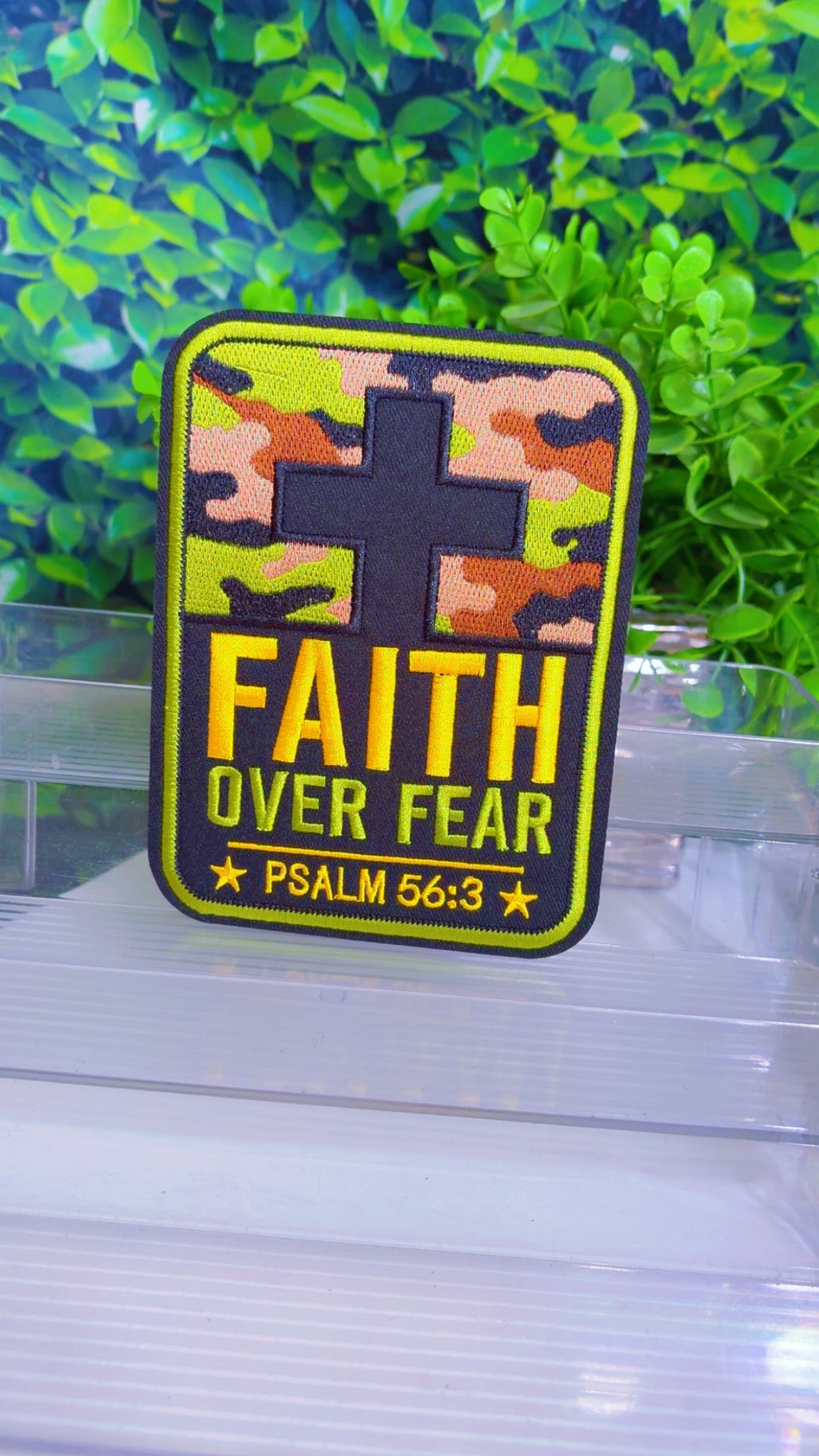 Faith over fear iron on medium 5x6 patch
