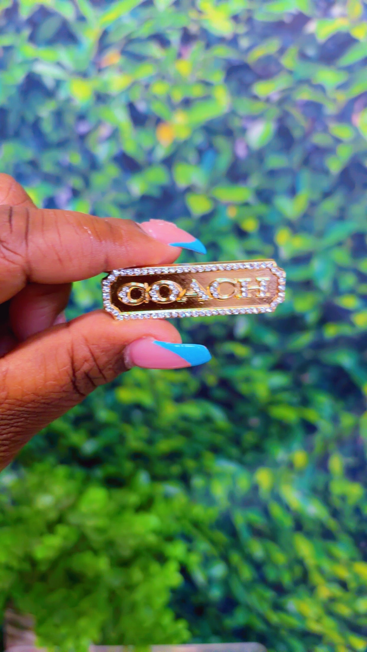 Gold or silver metal bling charm