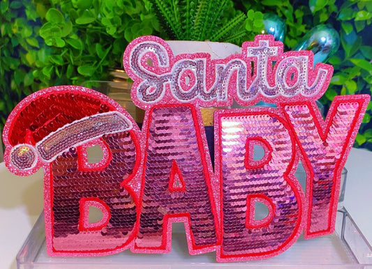 Sequin Santa baby iron on big patch