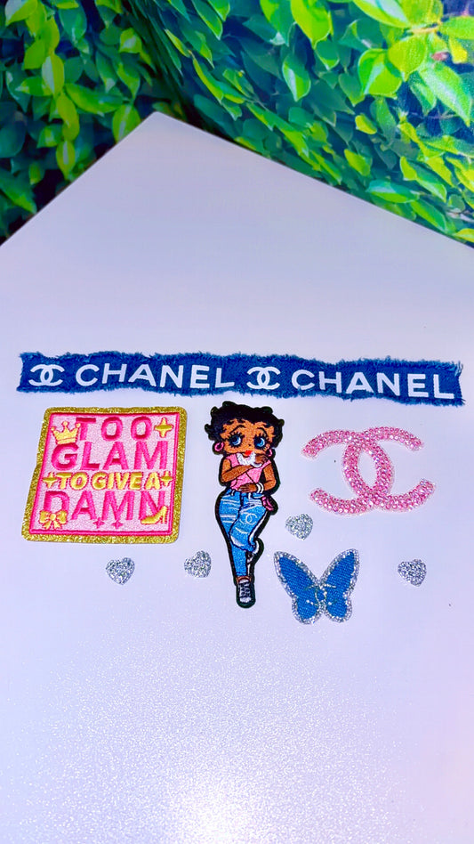 Cc denim Betty iron on patch set (2 variants)