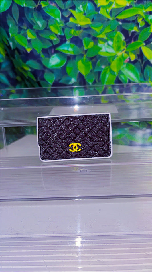Black clutch iron on patch