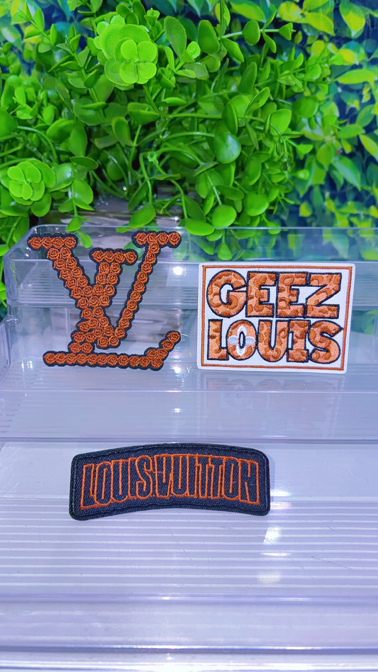 Brown lux iron on patch set of 3