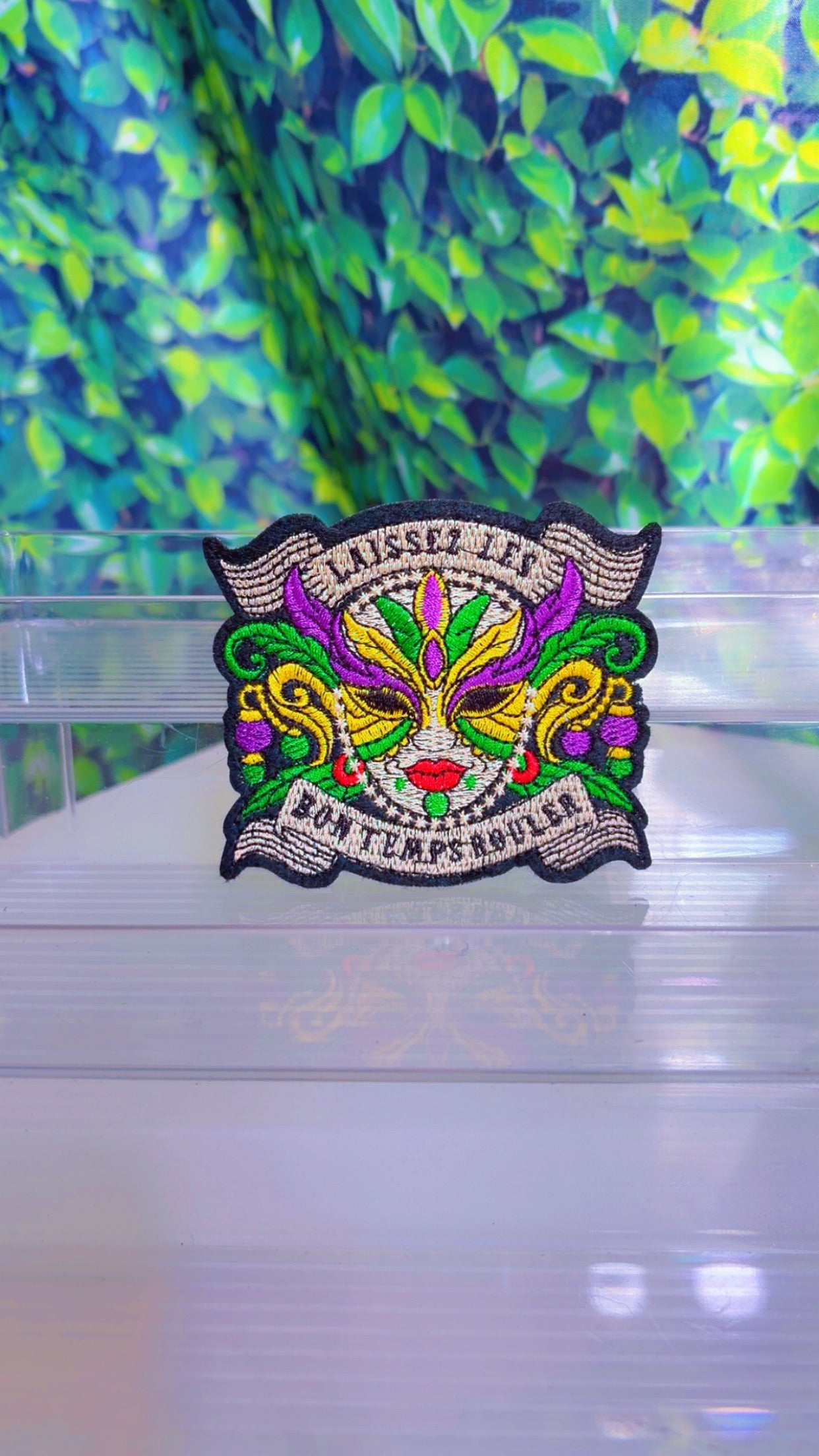 Mardi Gras iron on patch