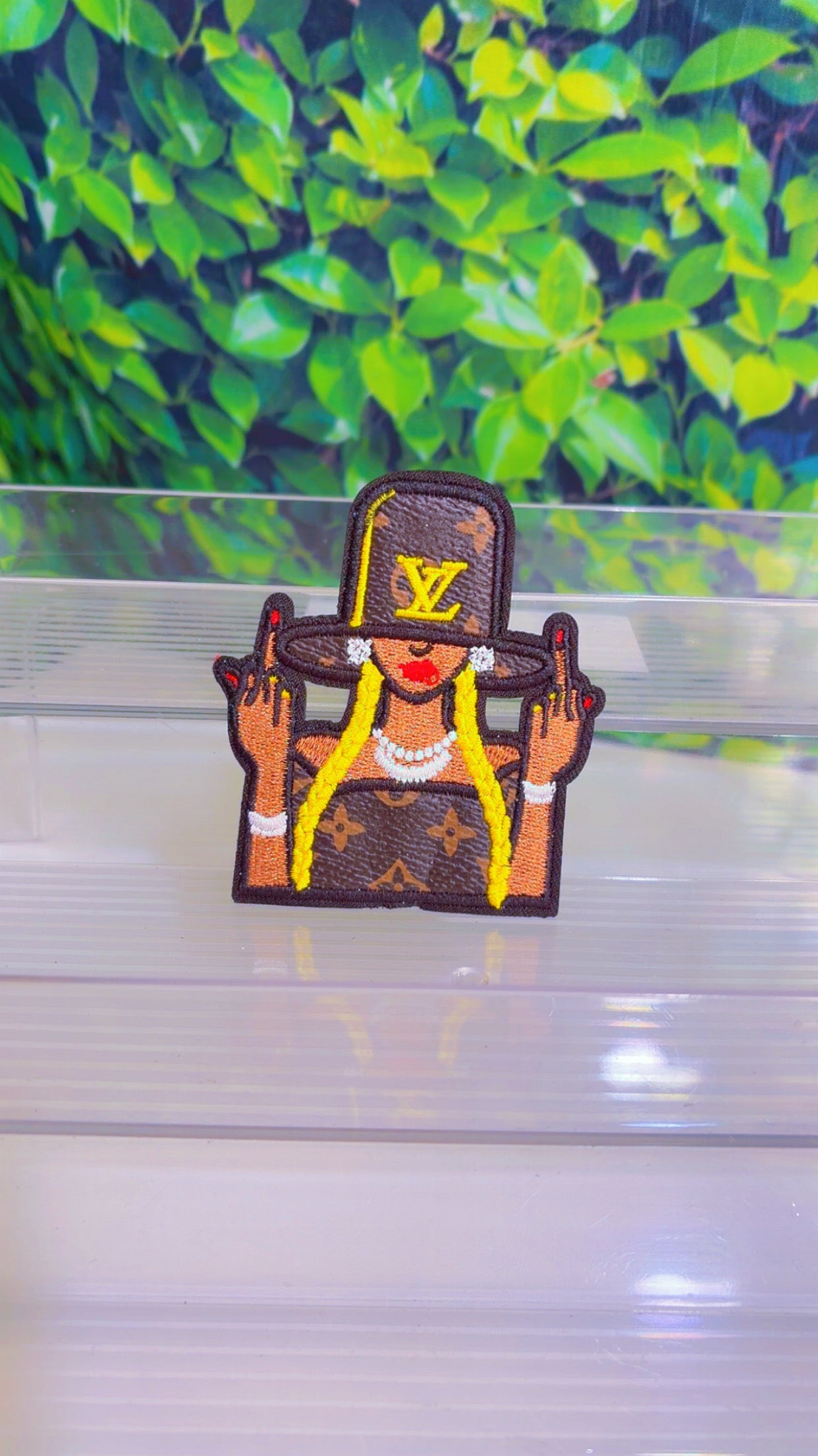 Faux leather iron on patch