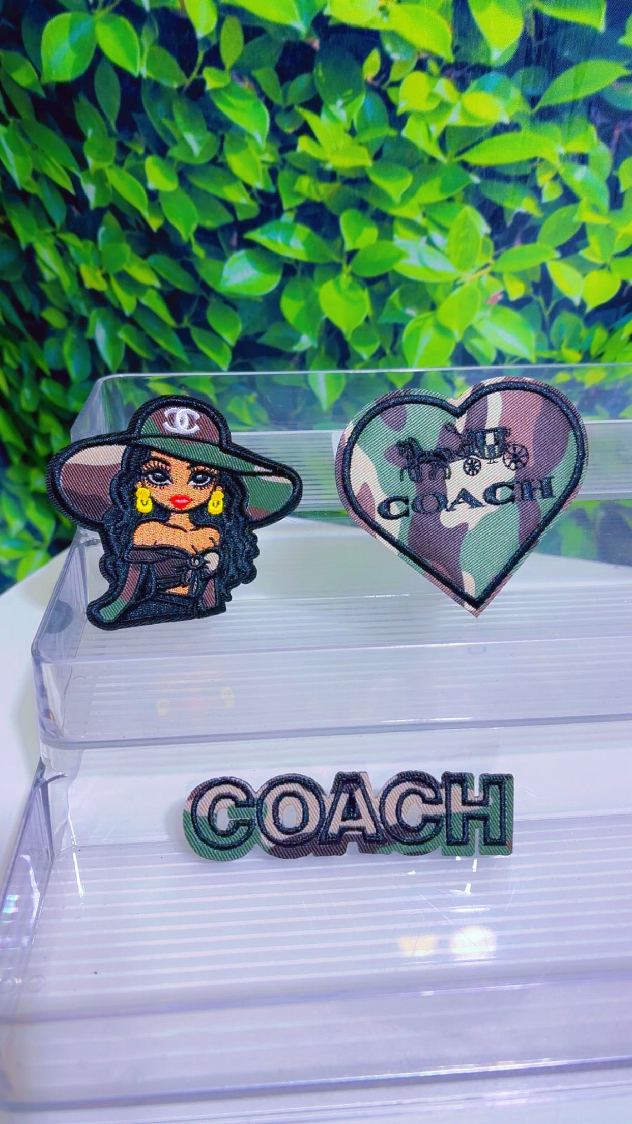 Coach camo iron on patch set