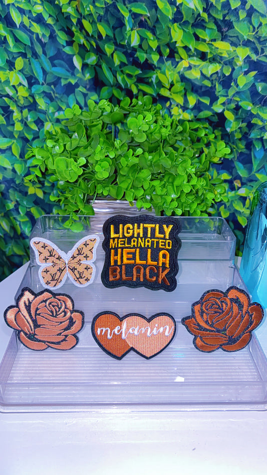 Melanin shades iron on patch set