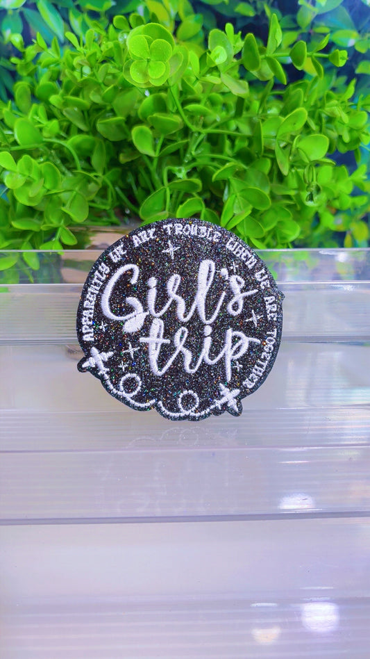 Girls trip glitter iron on patch