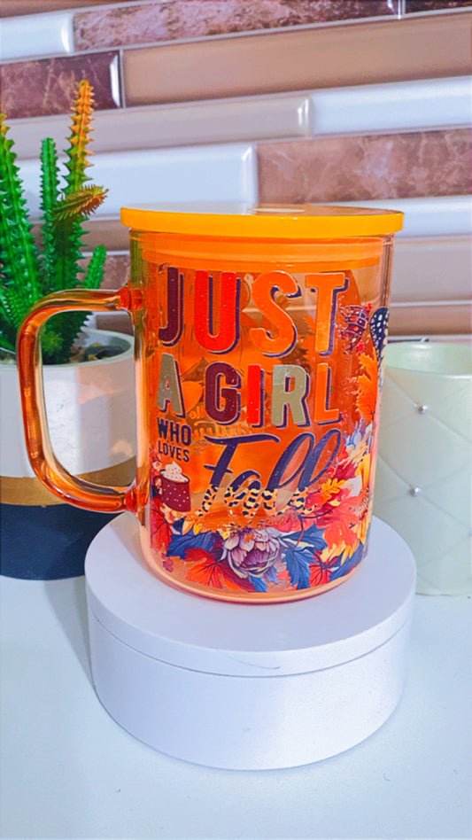 Just a girl who loves fall 16 oz mug