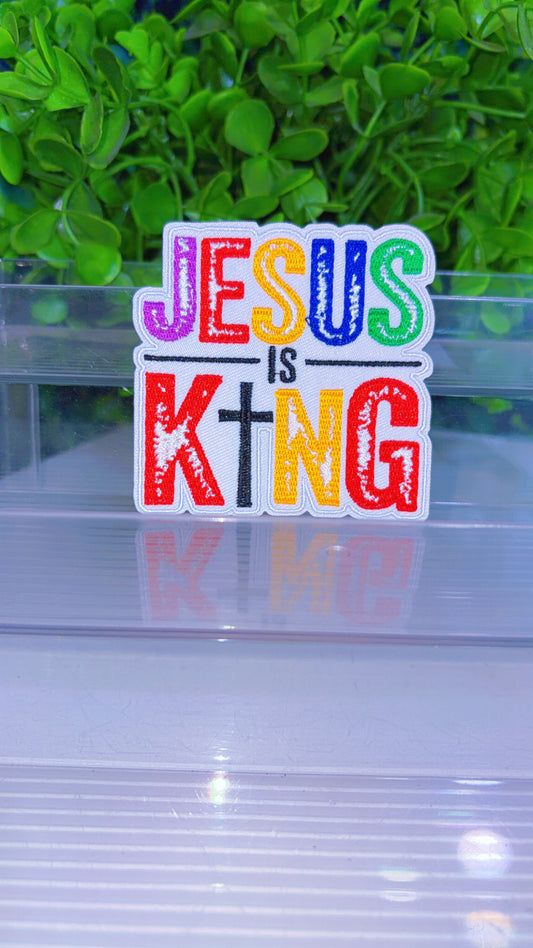 Jesus is King iron on patch