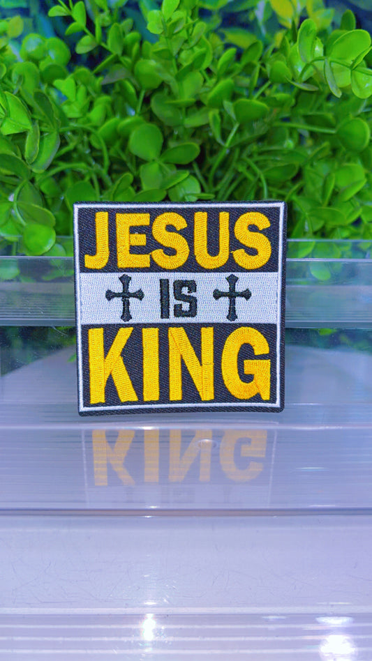 Jesus is King iron on patch