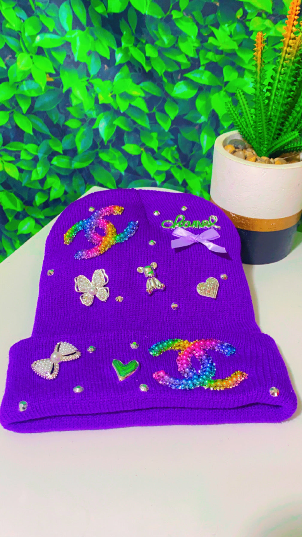 Purple passion beanie hat