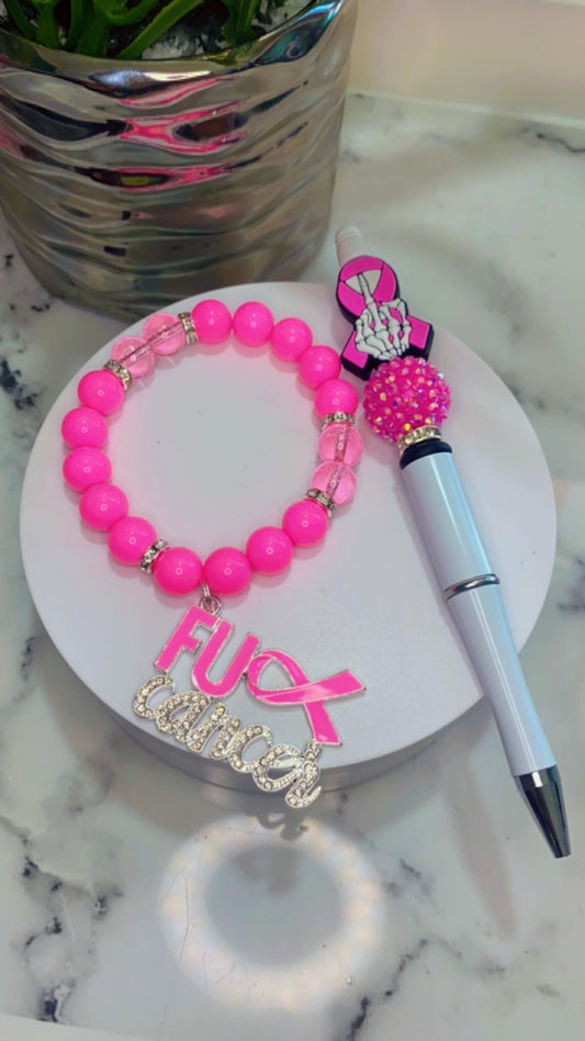 F* Cancer Bracelet and Pen Set