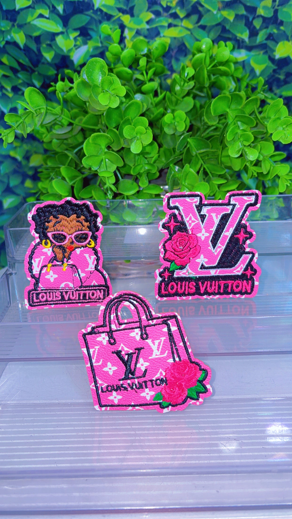 Pink iron on patch set (set 2)