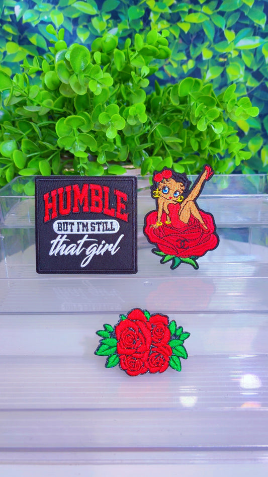 Rose Betty iron patch set