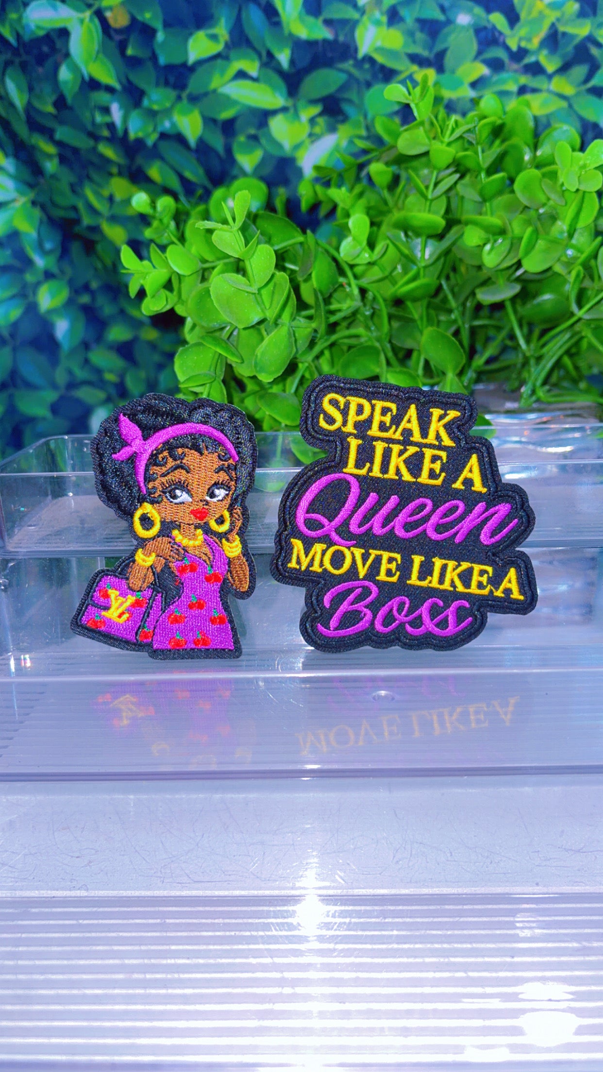 Speak like a Queen move like a boss iron on patch set