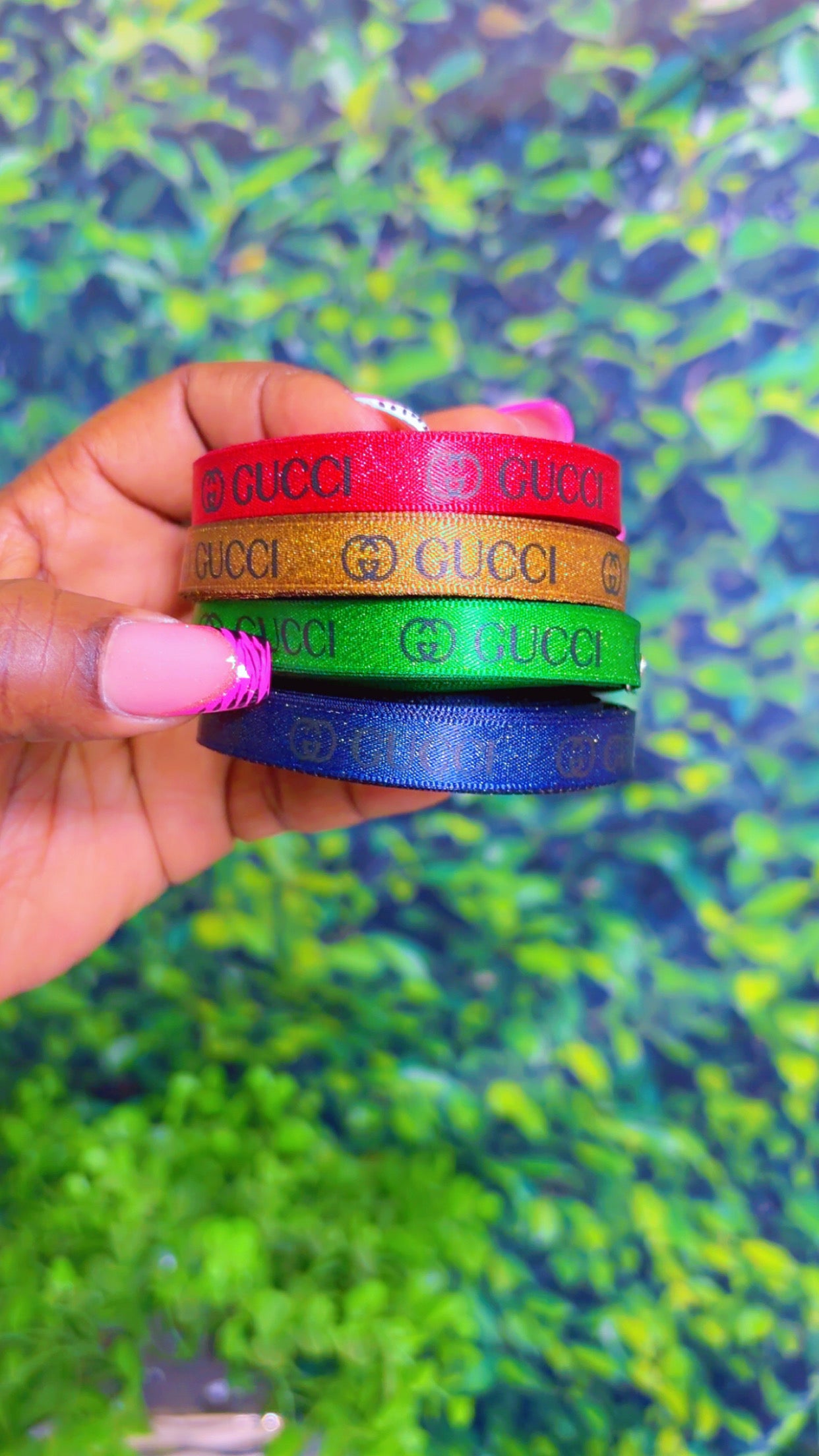 1 yard Glitter lux ribbon (4 color options)