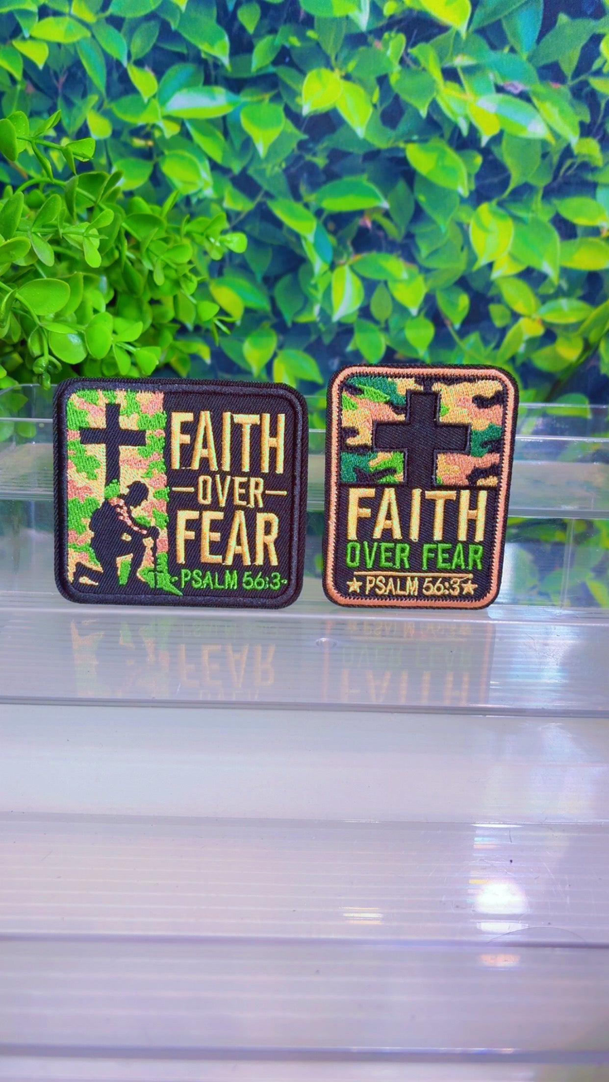 Christian based iron on patch set