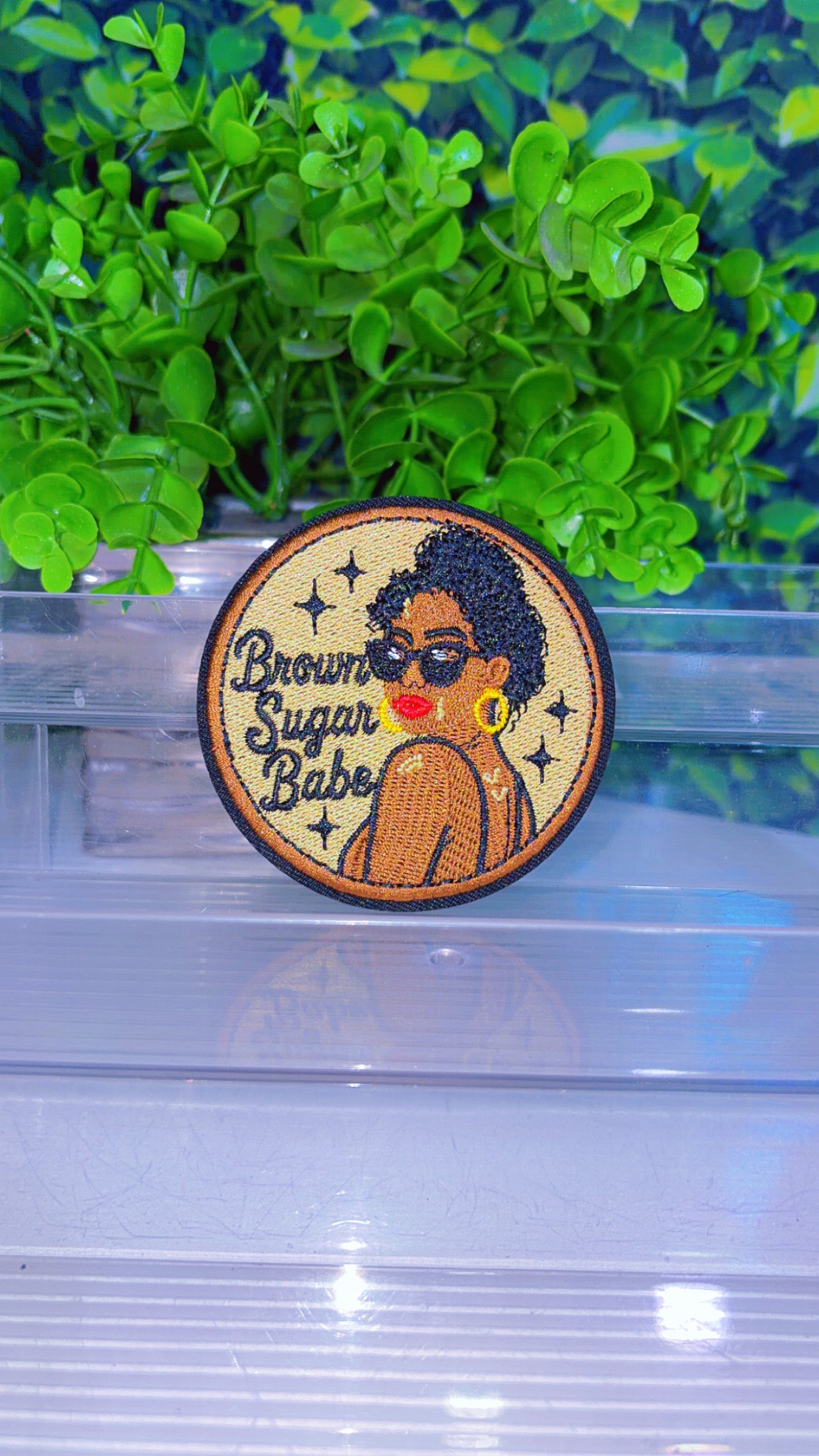 Brown Sugar babe iron on patch