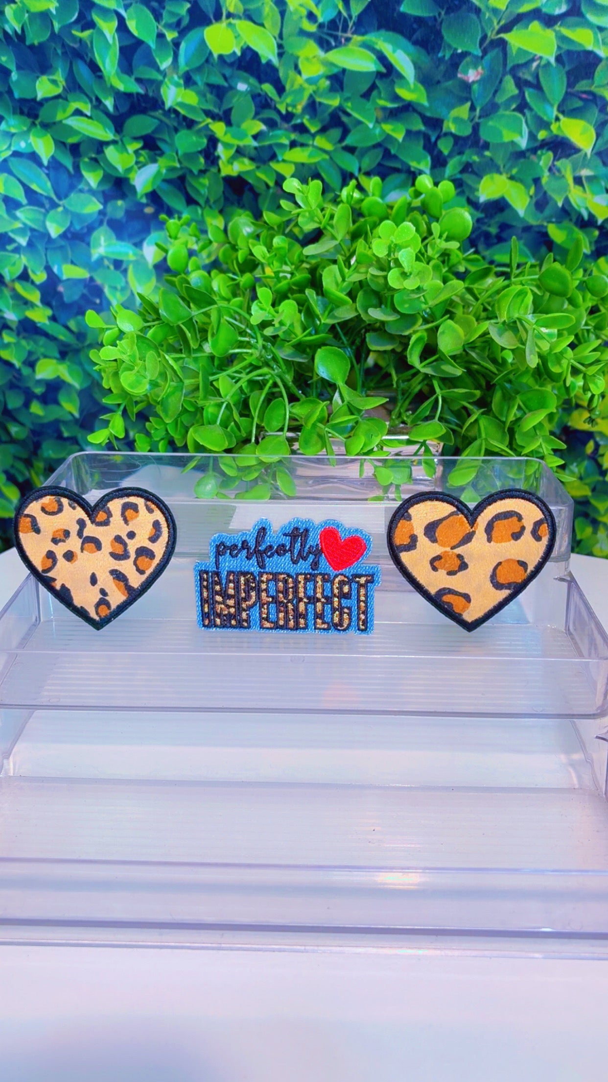 Perfectly imperfect leopard iron on patch set