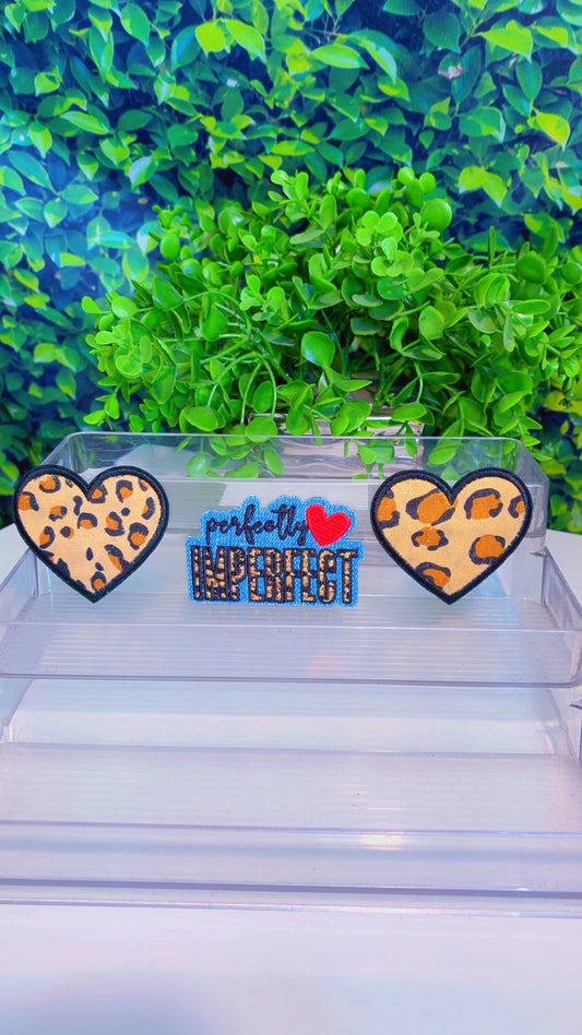 Perfectly imperfect leopard iron on patch set