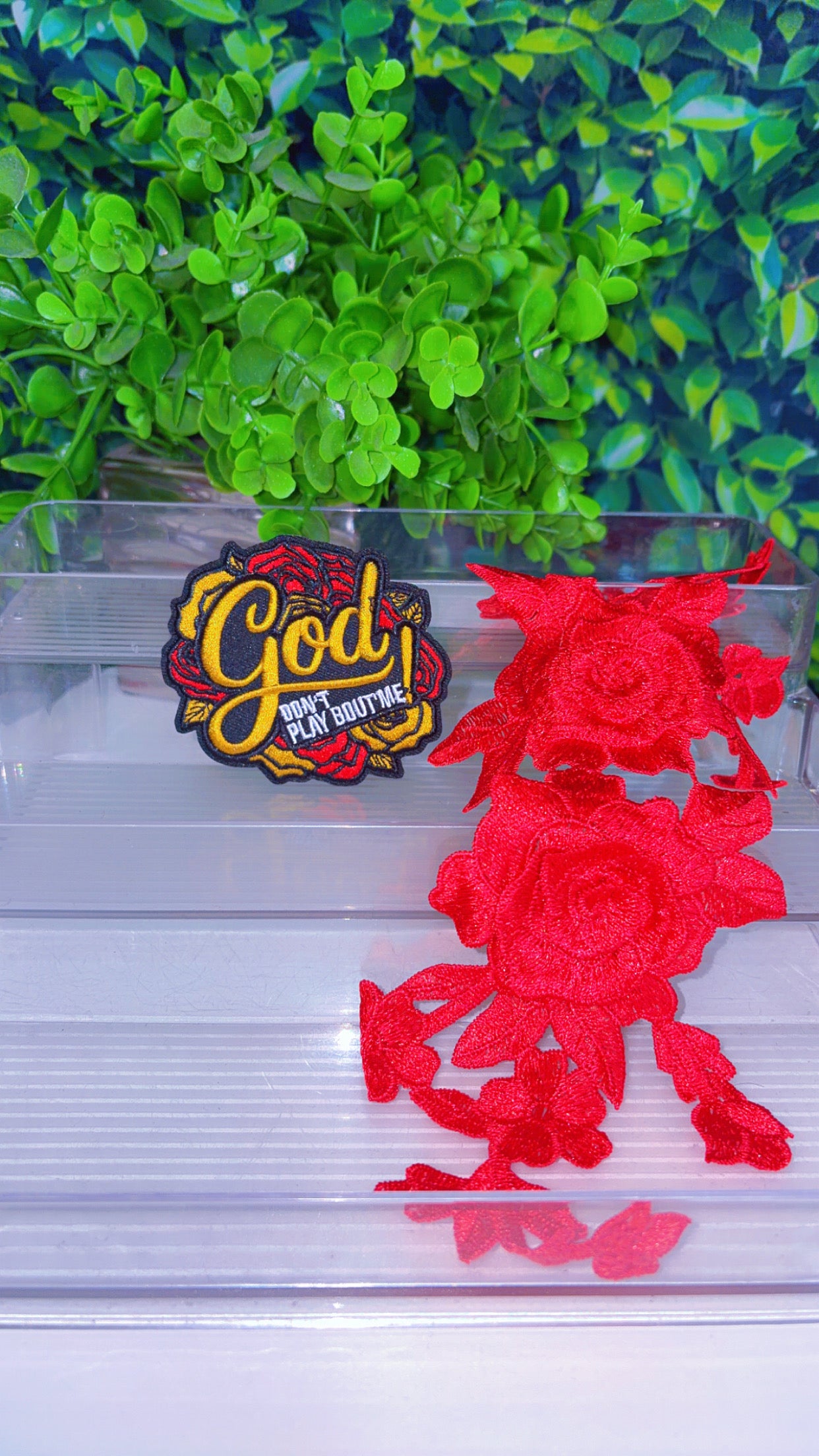 Iron on patch with 3d flower 🌺