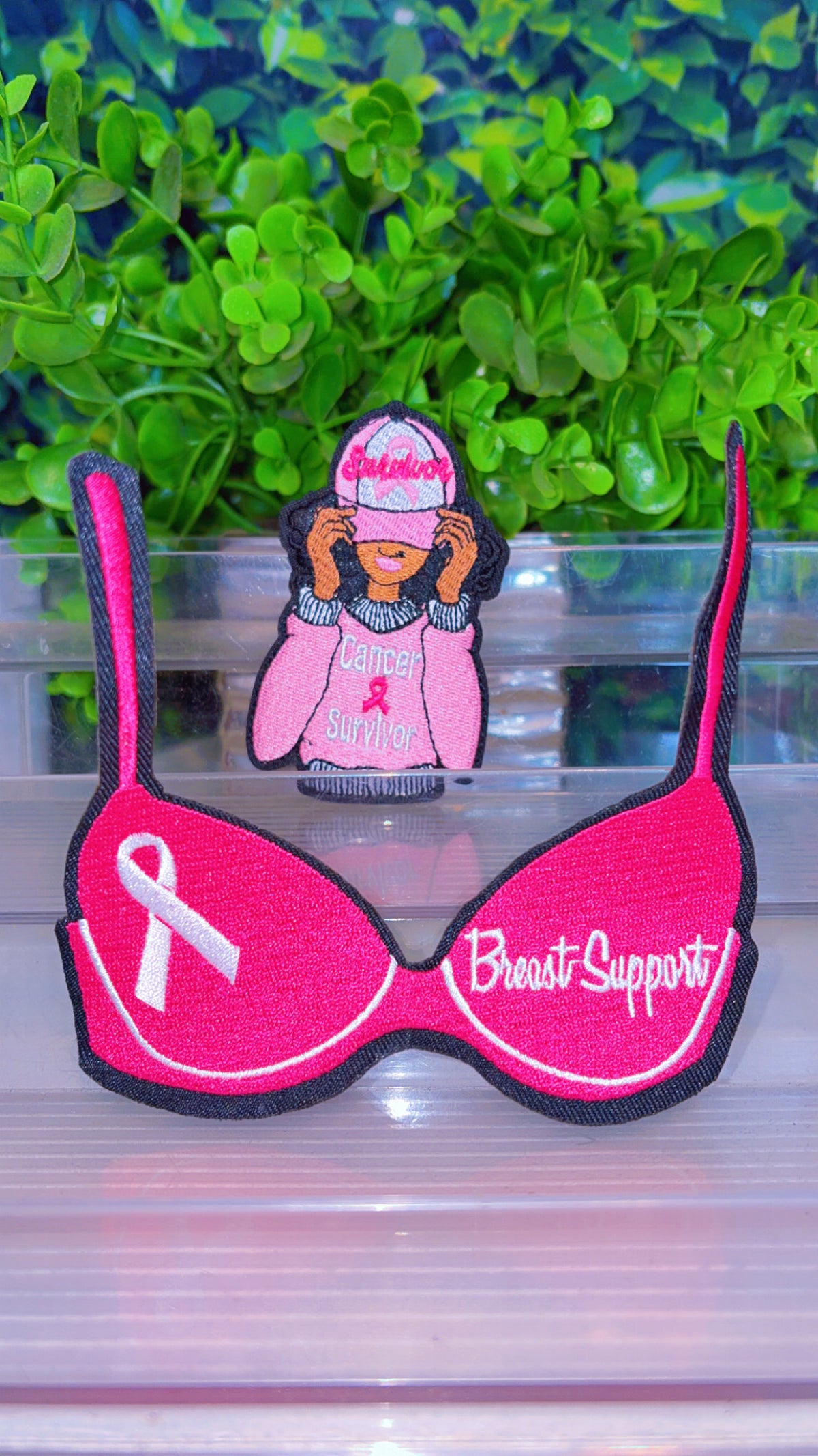 Breast cancer awareness iron on patch set