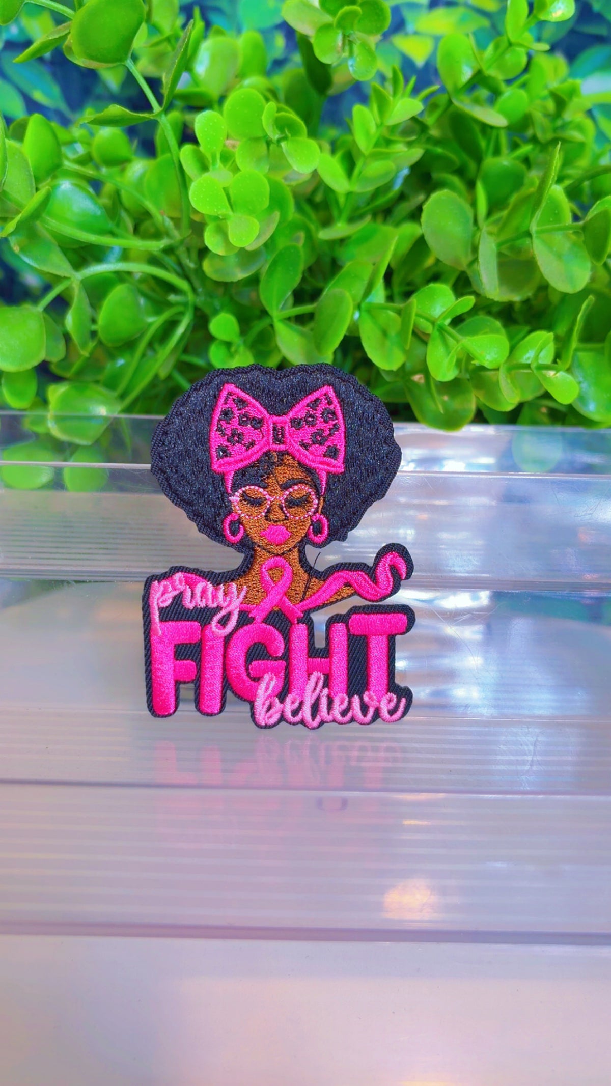 Breast cancer iron on patch