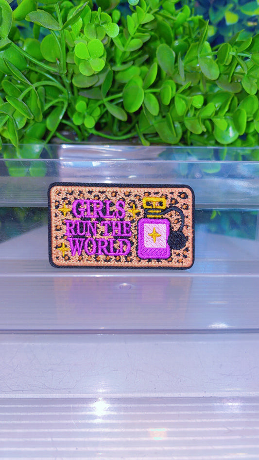 Girls run the world iron on patch