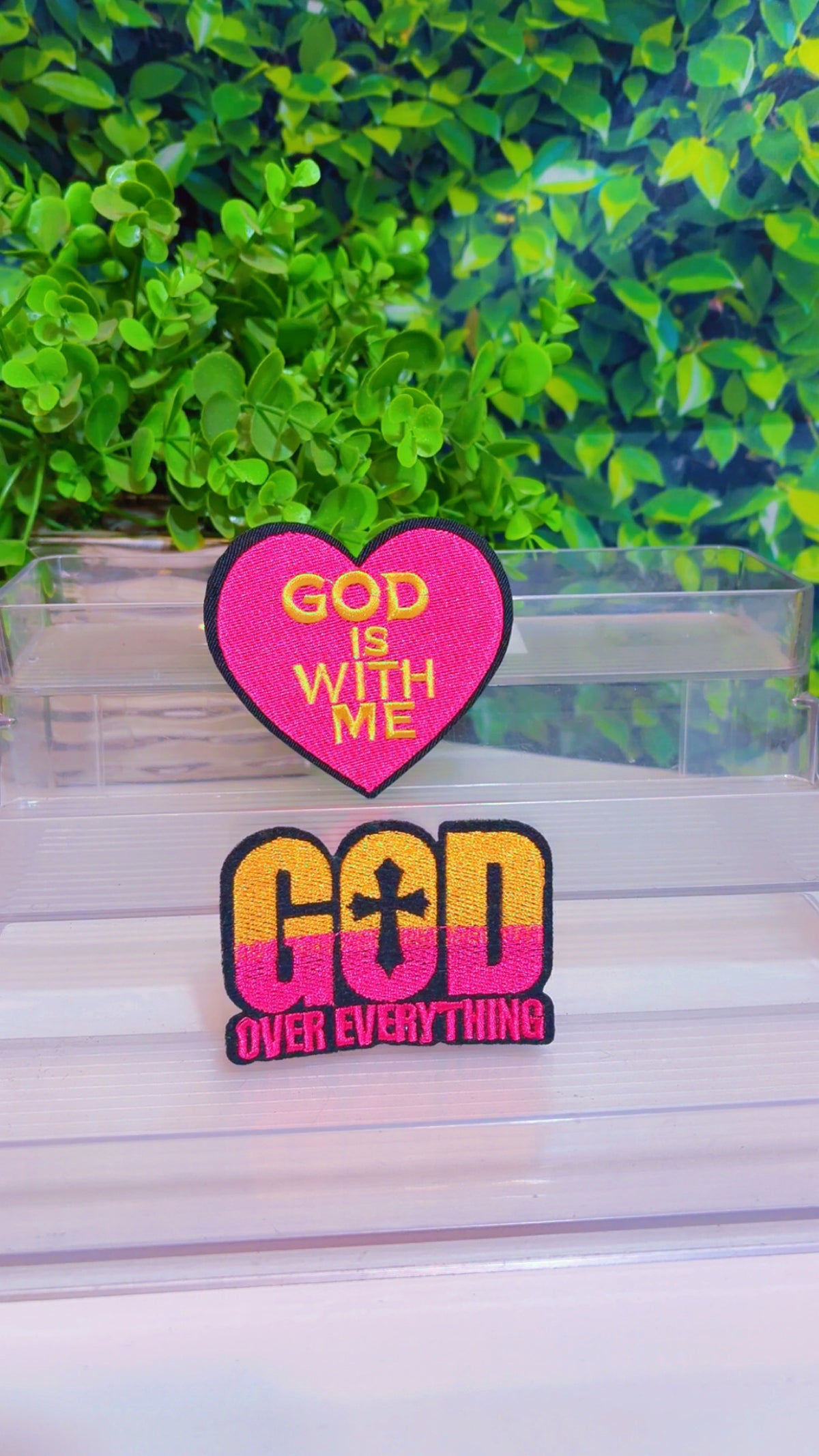 Christian iron on patch set